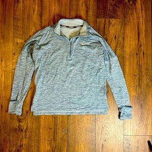 Nike Running Women's Heathered blue 1/2 Zip Dri-Fit Long Sleeve Size M